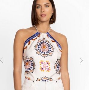 Johnny Was Multicolor Halter Blouse